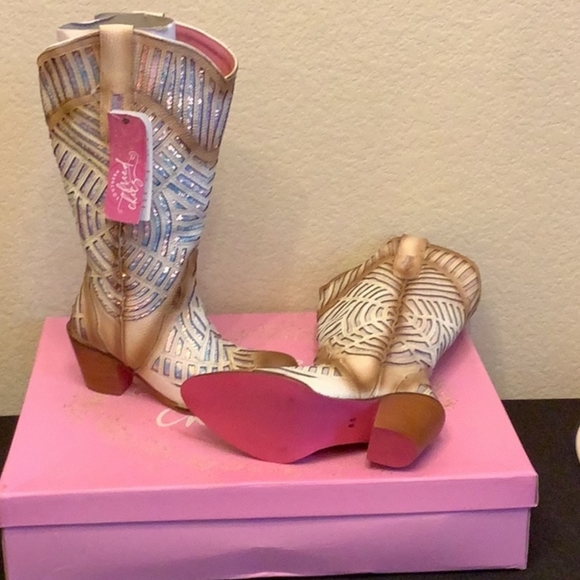 Southern Fried Chics Retro Cowgirl boots-wide calf - Picture 1 of 5